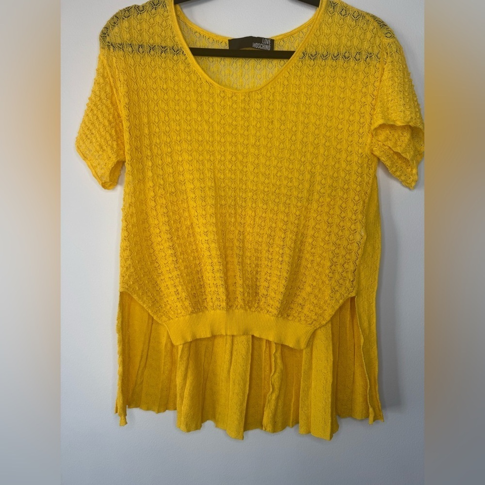 Love Moschino Asymmetrical Knit T-Shirt – Size 6